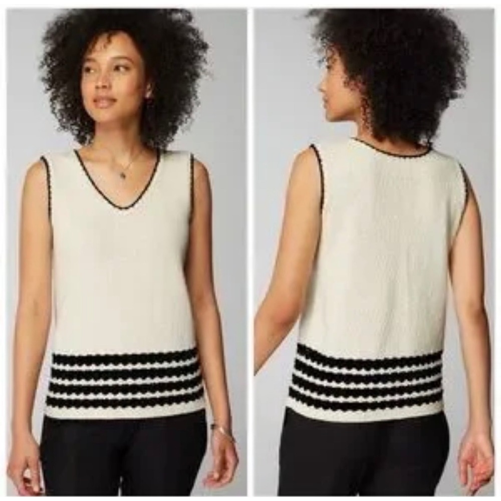 J.Jill wavy stripes sleeveless knit sweater top